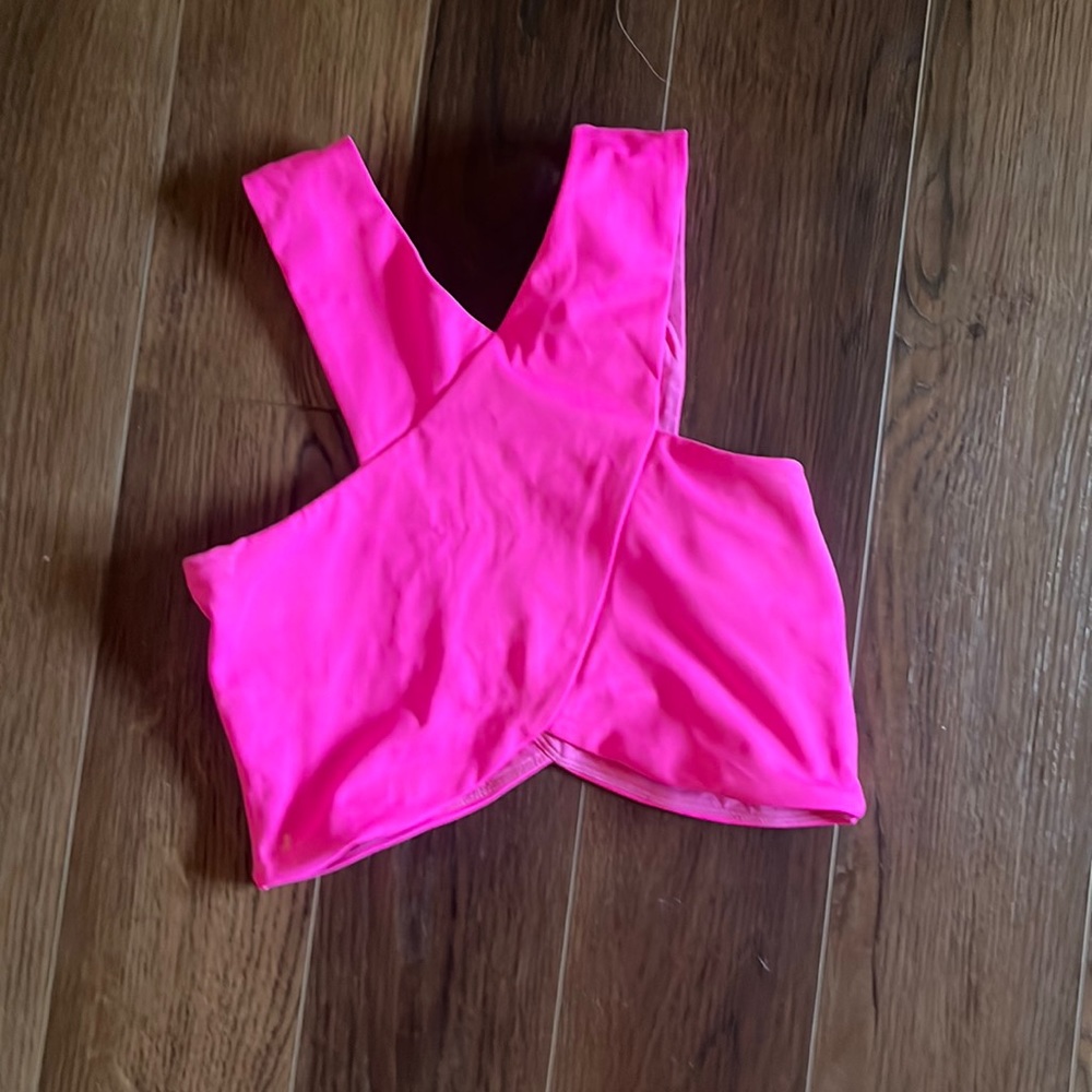 Hot pink cross dancewear top